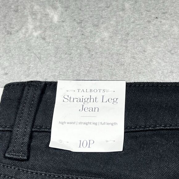 Talbots Straight Leg Black Denim Jeans Womens Size 10P Straight Leg High Waist - Picture 9 of 13